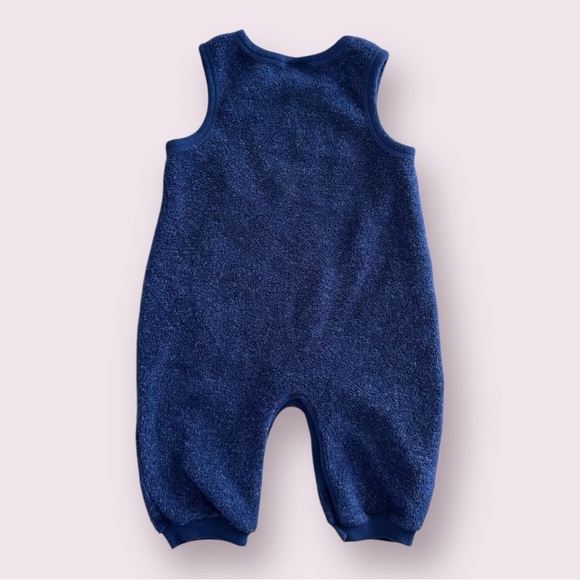 Vintage Carter's Navy Fleece Baby Jumpsuit with Bear Design - Picture 3 of 3